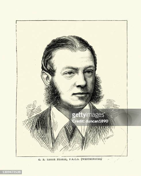 g.e. legge pearse, victorian doctor and surgeon, 1870s, 19th century - sideburn stock illustrations