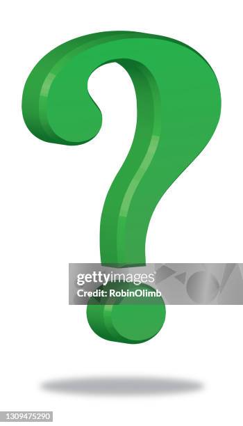 ilustrações de stock, clip art, desenhos animados e ícones de green question mark with shadow - interrogatório