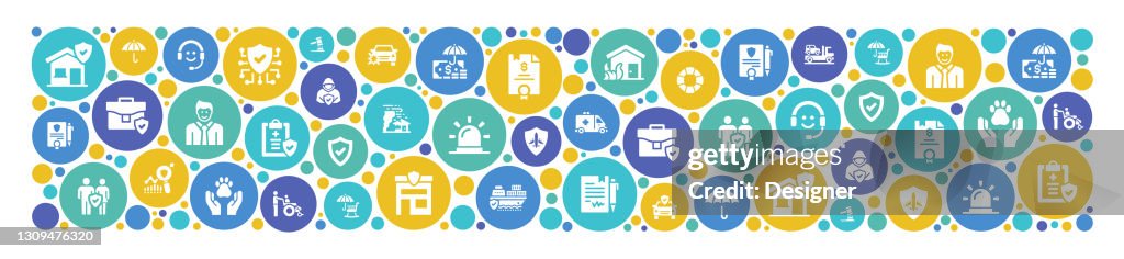 Insurance Related Pattern Design Template Vector Illustration High-Res ...