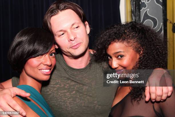 Actress/model Candace Smith, James Oshea and Actress Andrea Nicleberry at the Candace Smith & Omar Hussain "Age of Aquarius" Birthday Celebration at...