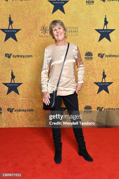 Fran Kelly attends the Australian premiere of Hamilton at Lyric Theatre, Star City on March 27, 2021 in Sydney, Australia.