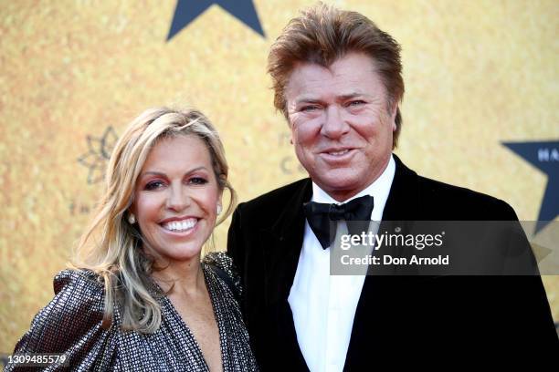 Nicola Dale and Richard Wilkins attend the Australian premiere of Hamilton at Lyric Theatre, Star City on March 27, 2021 in Sydney, Australia.