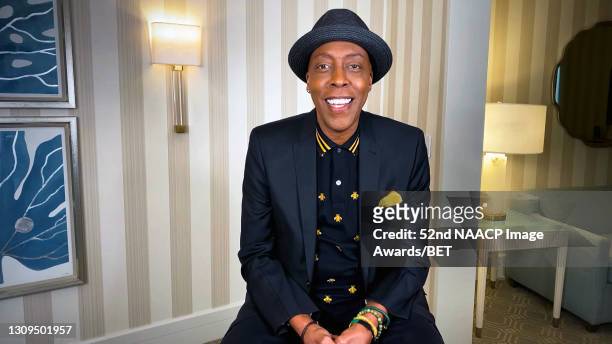 In this screengrab, Arsenio Hall presents the Hall of Fame Award during the 52nd NAACP Image Awards on March 27, 2021.