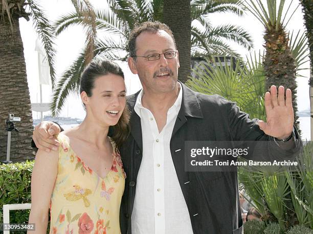 Jennifer Decker and Jean Reno during 2005 Cannes Film Festival - "Flyboys" Press Conference at Martinez Hotel in Cannes, France.