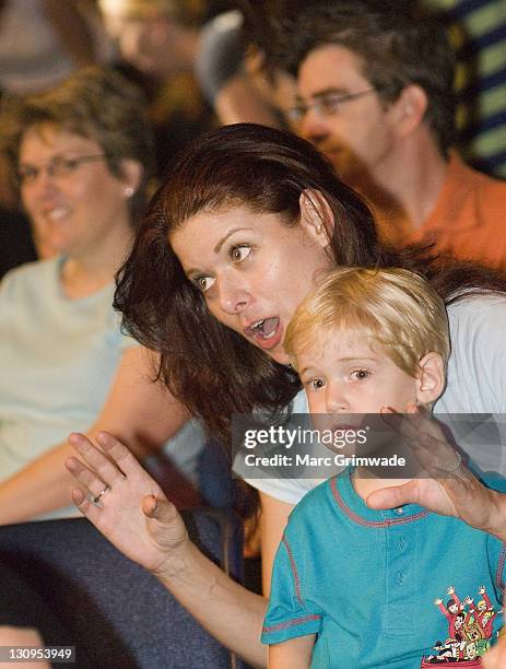 Debra Messing and son Roman Walker Zelman during Debra Messing Sighting at The Wiggles Concert - December 11, 2006 at Brisbane Entertainment Centre...