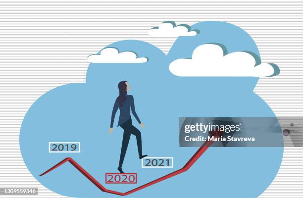 successful 2021 new year. - falling down stairs stock illustrations