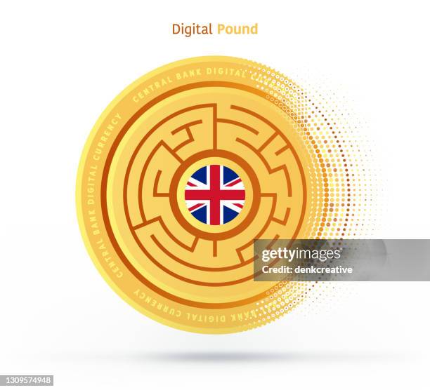 pound sterling digital currency - us coin stock illustrations