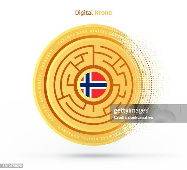 norwegian national digital money - krona stock illustrations