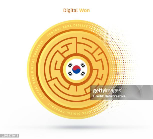 south korean national electronic money - korea exchange bank stock illustrations