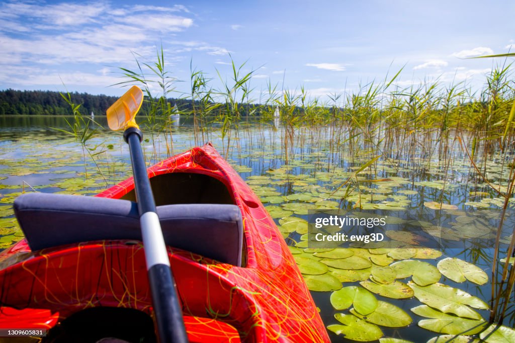 Holidays in Poland - canoeing on the lake in Masuria
