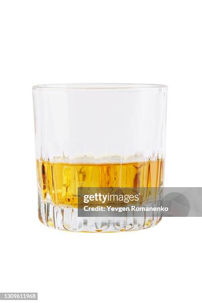 glass of whiskey isolated on white background - whiskey stock pictures, royalty-free photos & images