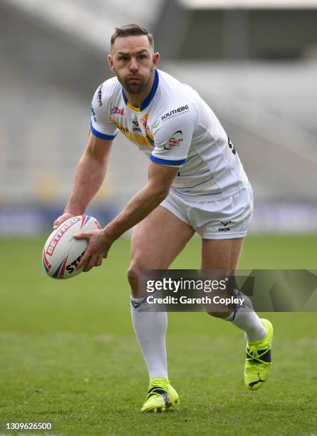 Luke Gale of Leeds during the Betfred Super League match between Wakefield Trinity and Leeds Rhinos at Emerald Headingley Stadium on March 27, 2021...