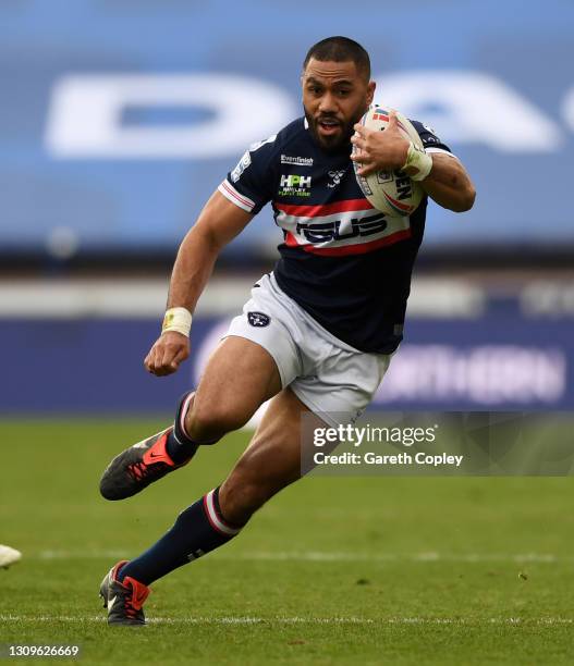 Bill Tupou of Wakefield during the Betfred Super League match between Wakefield Trinity and Leeds Rhinos at Emerald Headingley Stadium on March 27,...