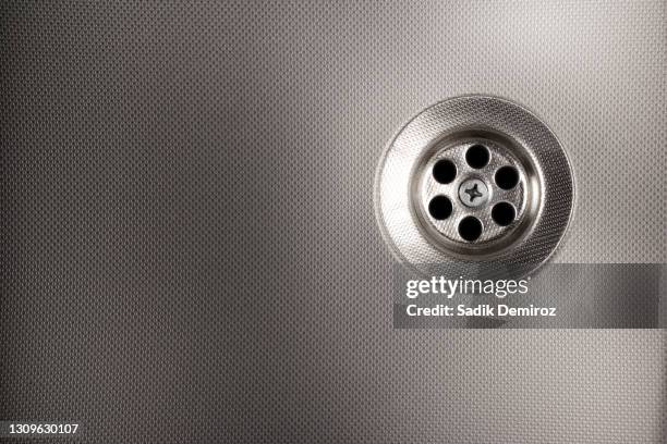 close up stainless steel kitchen sink - kitchen sink stock pictures, royalty-free photos & images