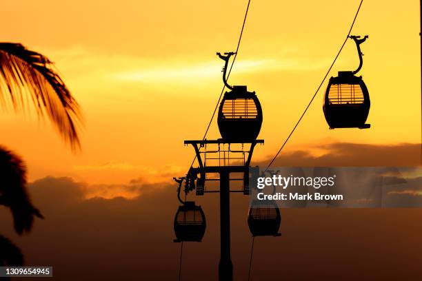 General view of the gondola's at Hard Rock Stadium during sunset on Day 7 of the 2021 Miami Open presented by Itaú at Hard Rock Stadium on March 28,...