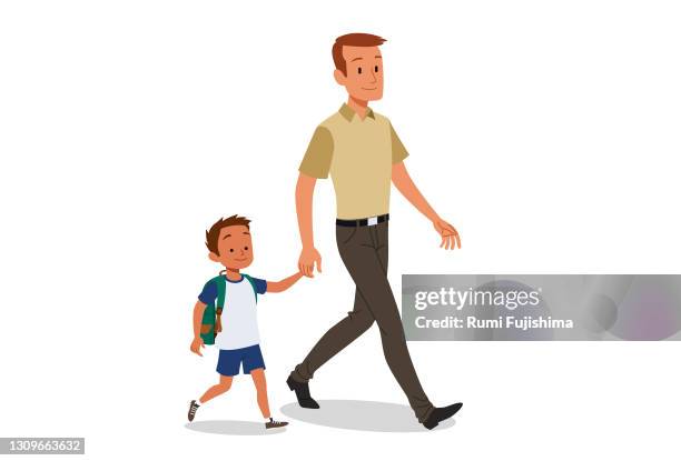 single father - son stock illustrations