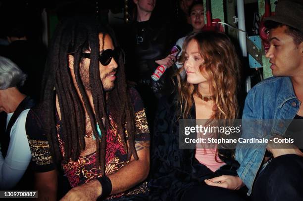 Lenny Kravitz and Vanessa Paradis attend the Jean Paul Gaultier Ready to Wear Spring/Summer 1995 show as part of Paris Fashion Week on October 14,...