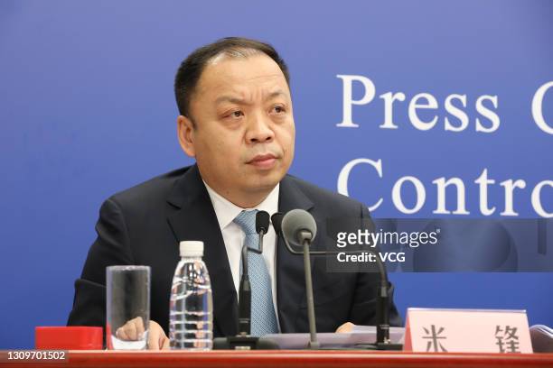 Mi Feng, spokesperson of China National Health Commission, attends a press conference of the Joint Prevention and Control Mechanism of the State...