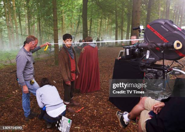 Merlin actor Colin Morgan on set, on August 15, 2011.