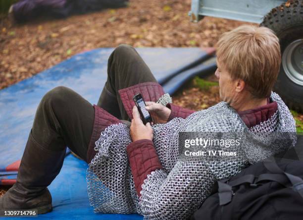 Merlin actor Bradley James relaxing on set between takes, on August 15, 2011.