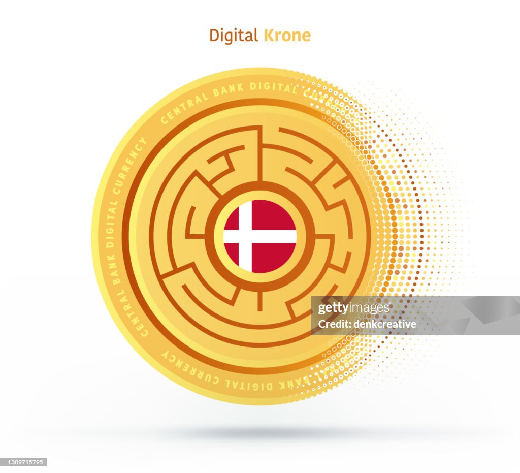 Danish Digital Currency Vector Illustration