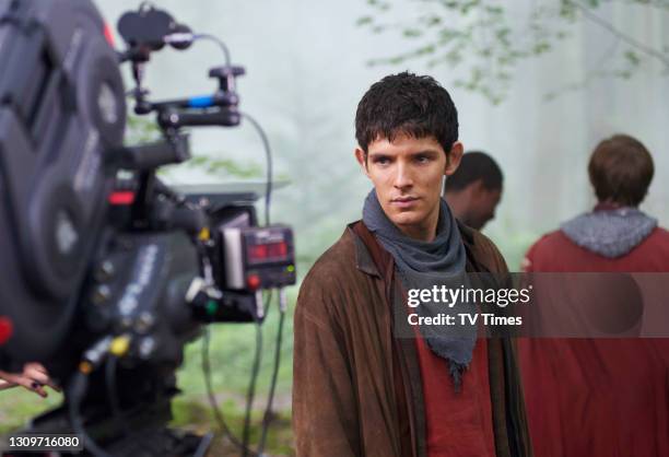 Merlin actor Colin Morgan on set, on August 15, 2011.