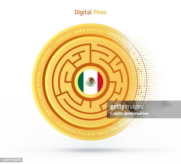 mexican digital currency vector illustration - mexico stock exchange stock illustrations