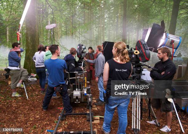 Merlin actor Colin Morgan on set, on August 15, 2011.