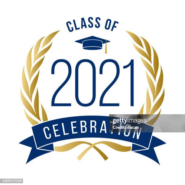 class of 2021 congratulations graduate typography. - varsity jacket stock illustrations