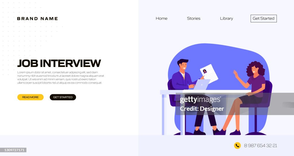 Job Interview Concept Vector Illustration For Landing Page Template ...