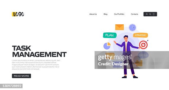 Task Management Concept Vector Illustration For Landing Page Template ...