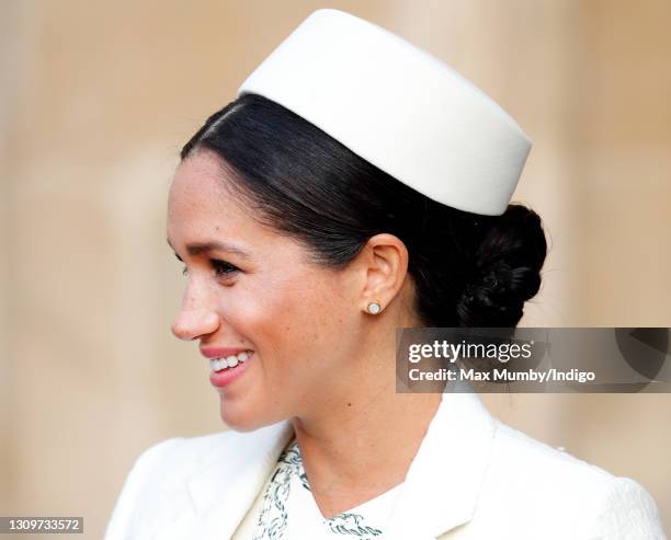 Meghan, Duchess of Sussex attends the 2019 Commonwealth Day service at Westminster Abbey on March 11, 2019 in London, England.