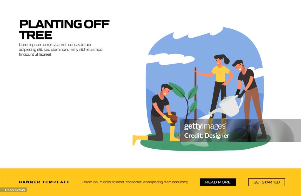 Planting Of Tree Concept Vector Illustration For Website Banner ...