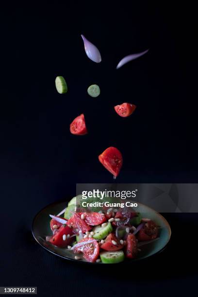 floating salad - food mid air stock pictures, royalty-free photos & images