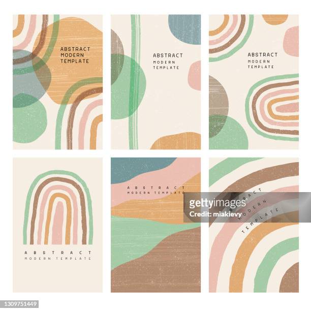 boho rainbow templates - abstract nature stock illustrations