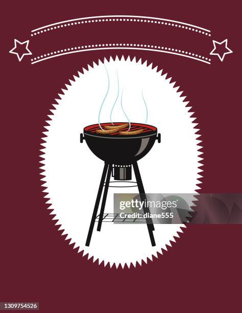 bright bbq party invitation template - family reunion stock illustrations