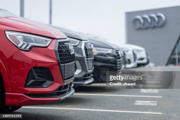 new audi inventory - audi showroom stock pictures, royalty-free photos & images