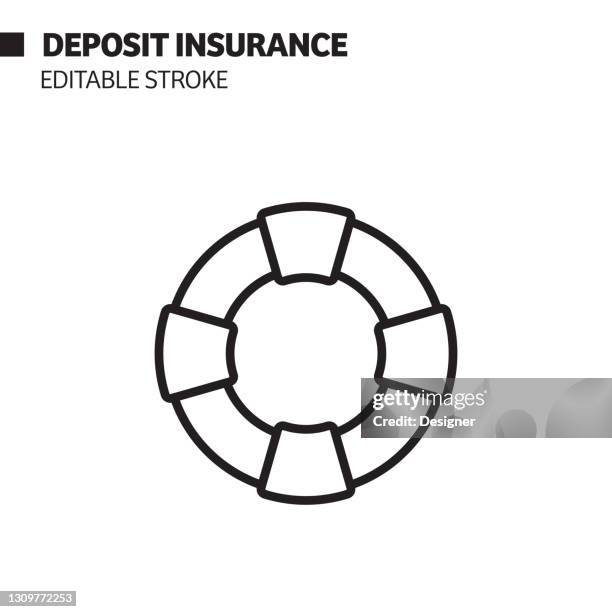 deposit insurance line icon, outline vector symbol illustration. - down payment stock illustrations