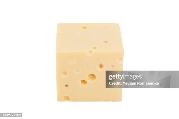 cheese cube isolated on white background - cheese cubes stock pictures, royalty-free photos & images