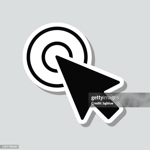 cursor. icon-aufkleber auf grauem hintergrund - computer mouse stock-grafiken, -clipart, -cartoons und -symbole