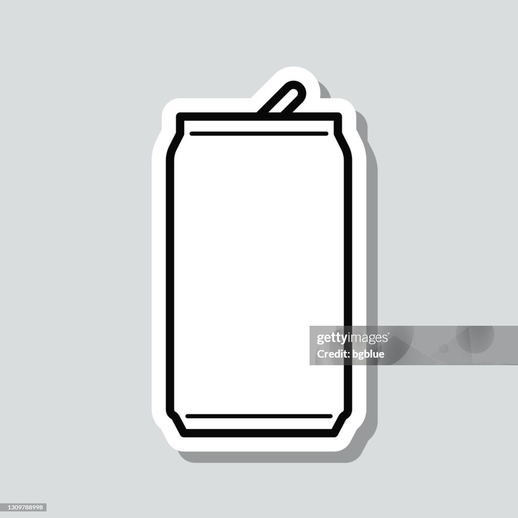 Can. Icon sticker on gray background