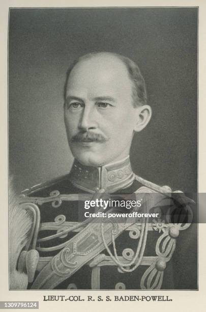 lieutenant general robert baden-powell, 1st baron baden-powell - 19th century - baden powell stock illustrations