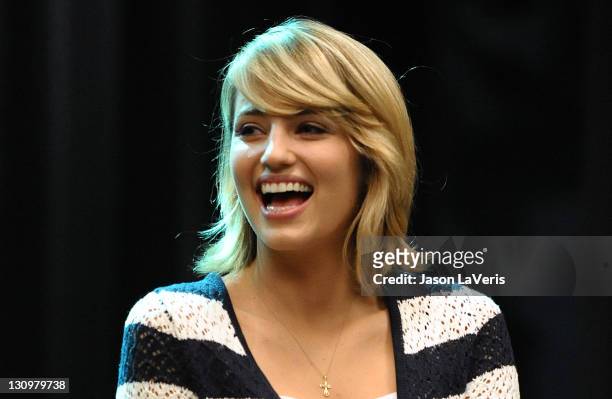 Actress Dianna Agron attends the "GLEE" 300th musical performance special taping at Paramount Studios on October 26, 2011 in Hollywood, California.
