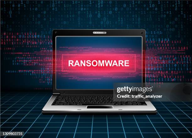 ilustraciones, imágenes clip art, dibujos animados e iconos de stock de portátil - "ransomware" - ransomware
