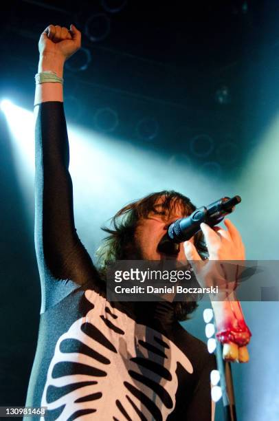 Tom Higgenson of Plain White T's performs on stage at House Of Blues Chicago on October 30, 2011 in Chicago, Illinois.