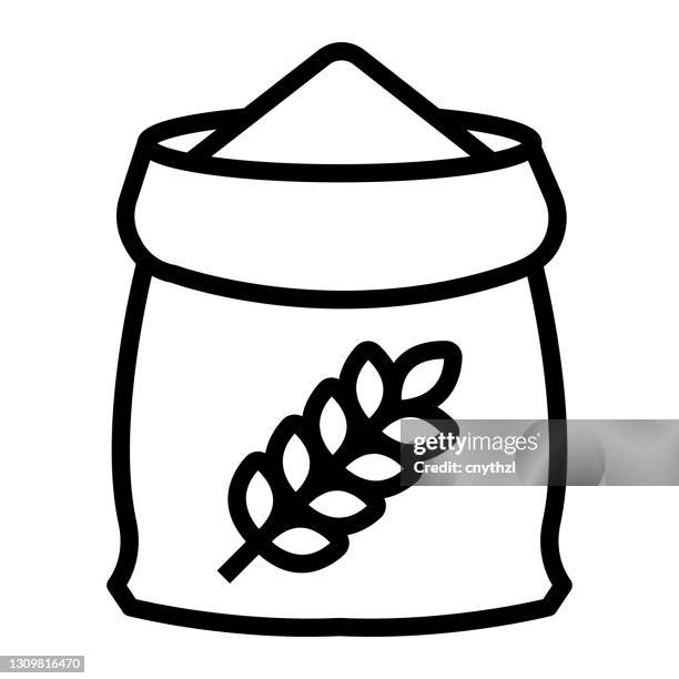 flour line icon, outline symbol vector illustration - flour stock illustrations