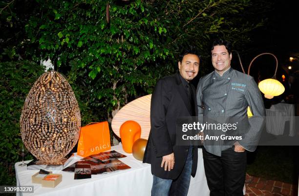 Michael Foroutan of Unici and celebrity chef Mark Kearney attend the "Jewels of France" Event with UbiFrance, Jewels by Nasrin Imani and Celebrity...