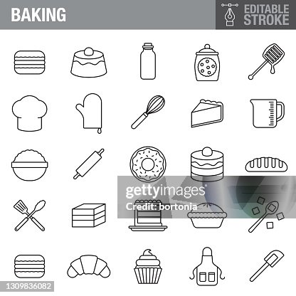 Baking Editable Stroke Icon Set Baking Editable Stroke Icon Set