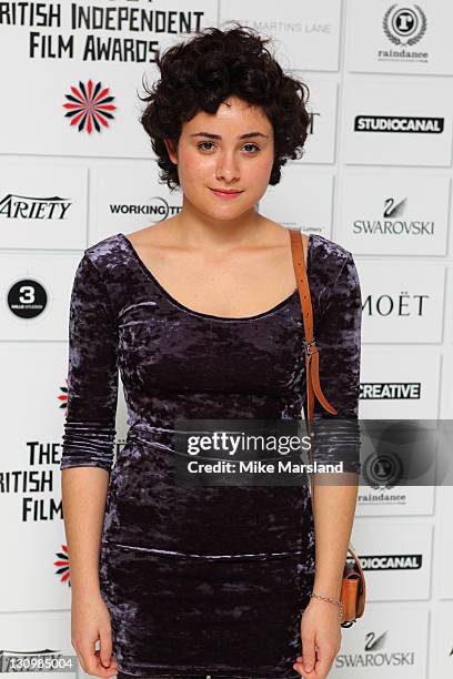 Yasmin Paige attends the nominations announcement of The Moet British Independent Film Awards at St Martin's Lane Hotel on October 31, 2011 in...