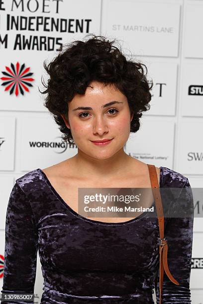 Yasmin Paige attends the nominations announcement of The Moet British Independent Film Awards at St Martin's Lane Hotel on October 31, 2011 in...